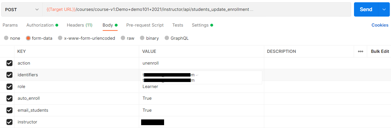 API Sample: Course Subsection List