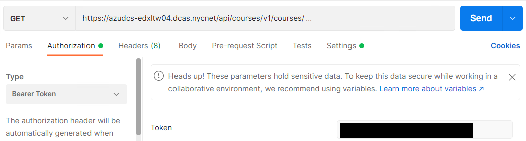 API Sample: Request Course List