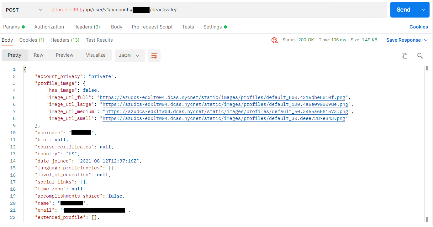 API Sample: Course Subsection List