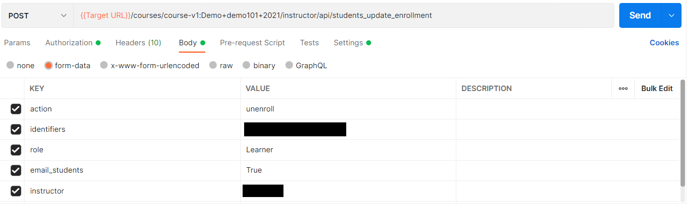 API Sample: Course Subsection List