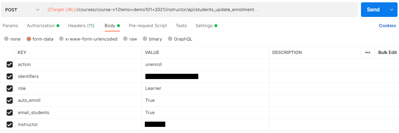 API Sample: Course Subsection List