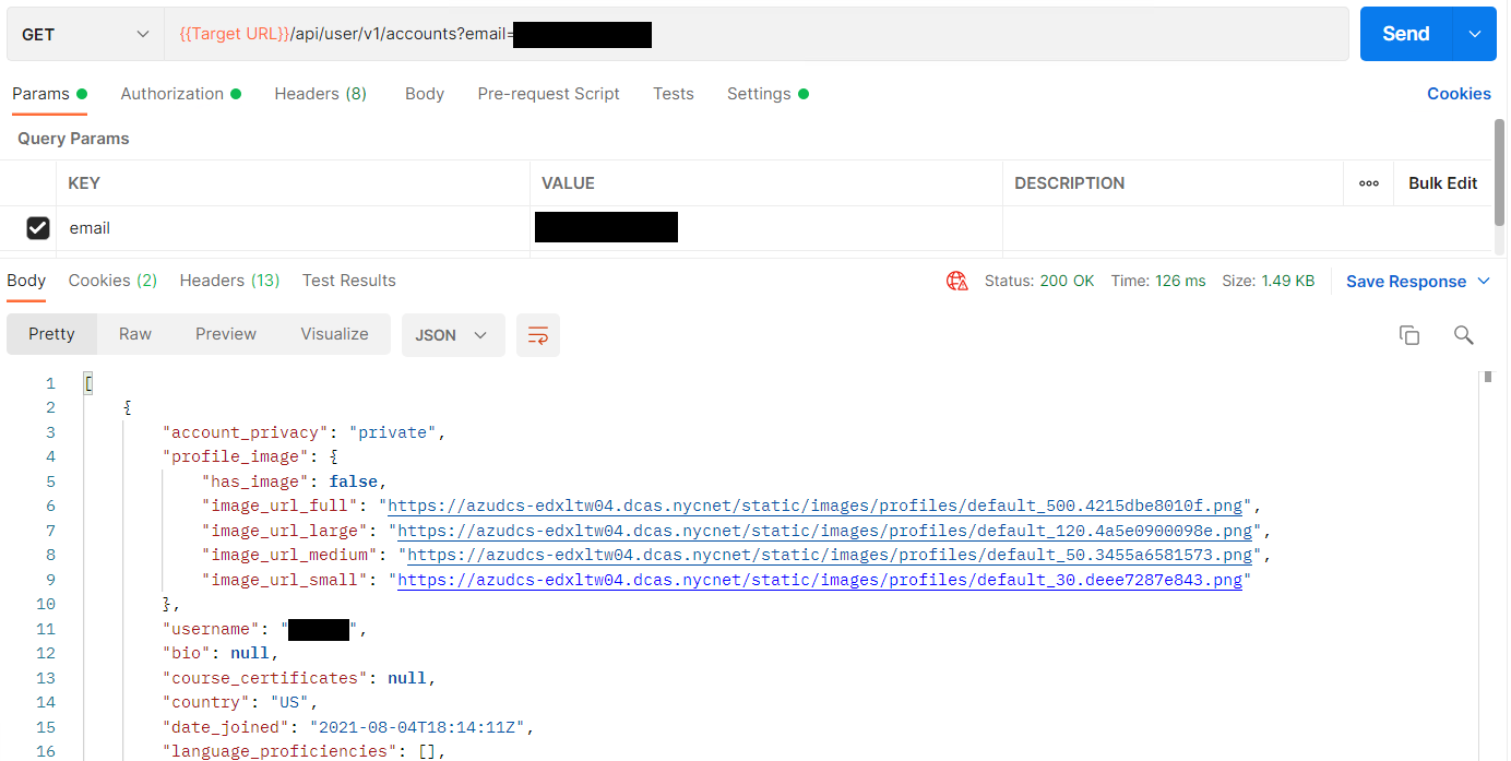 API Sample: Course Subsection List