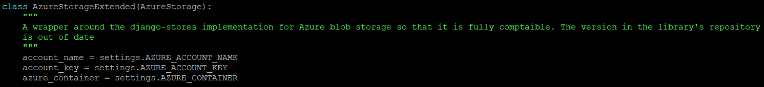 Azure Blob Storage Configuration Image