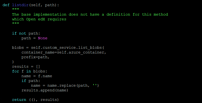 Azure Blob Storage Configuration Image