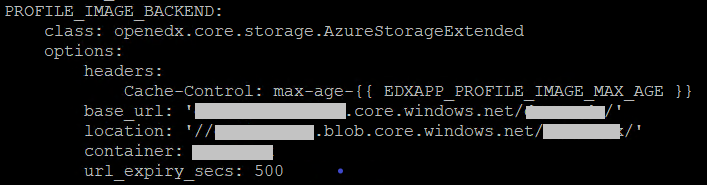 Azure Blob Storage Configuration Image
