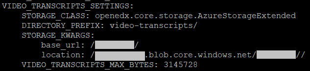 Azure Blob Storage Configuration Image