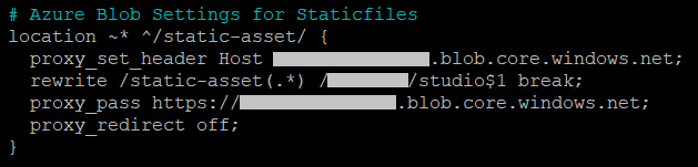 Azure Blob Storage Configuration Image