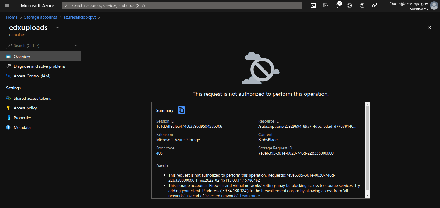 Azure Storage Private Blob Image