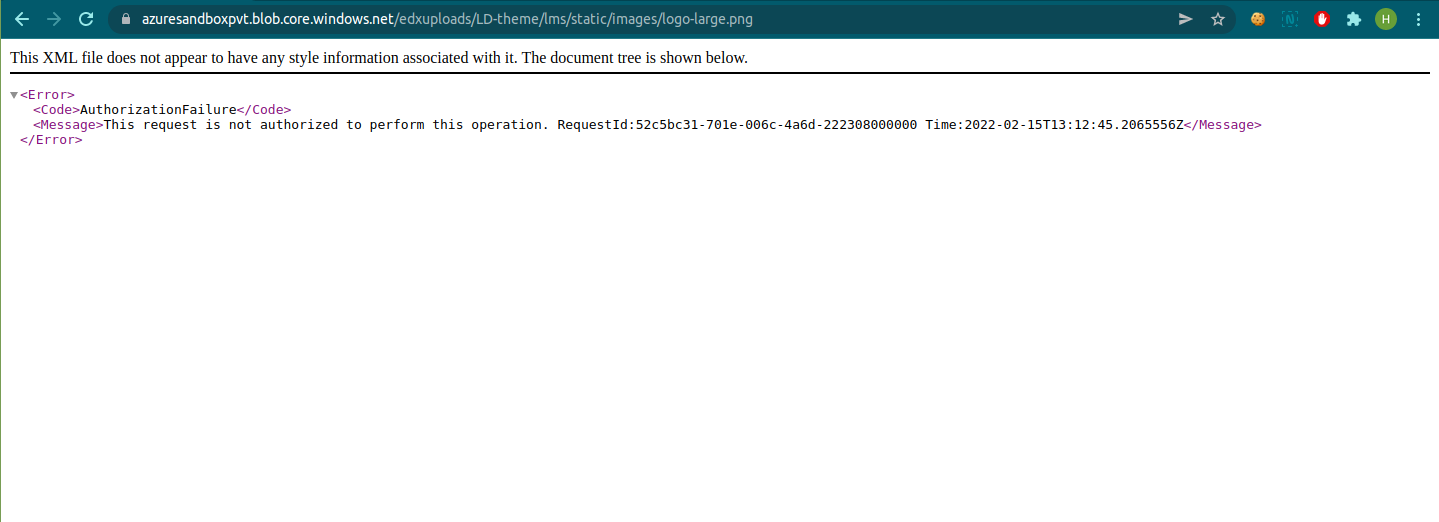 Azure Storage Private Blob Image
